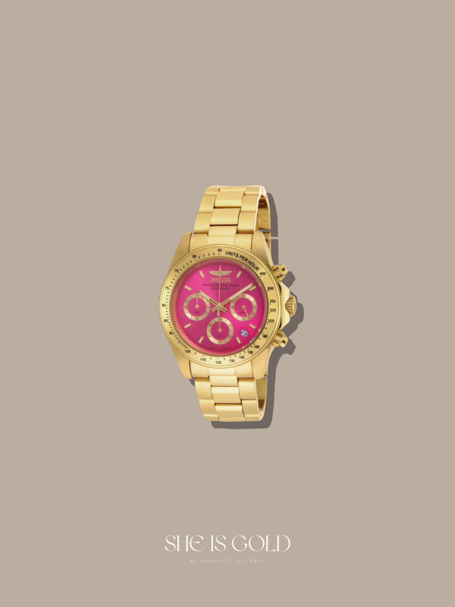 Invicta - Pink Chronograph Dial Watch