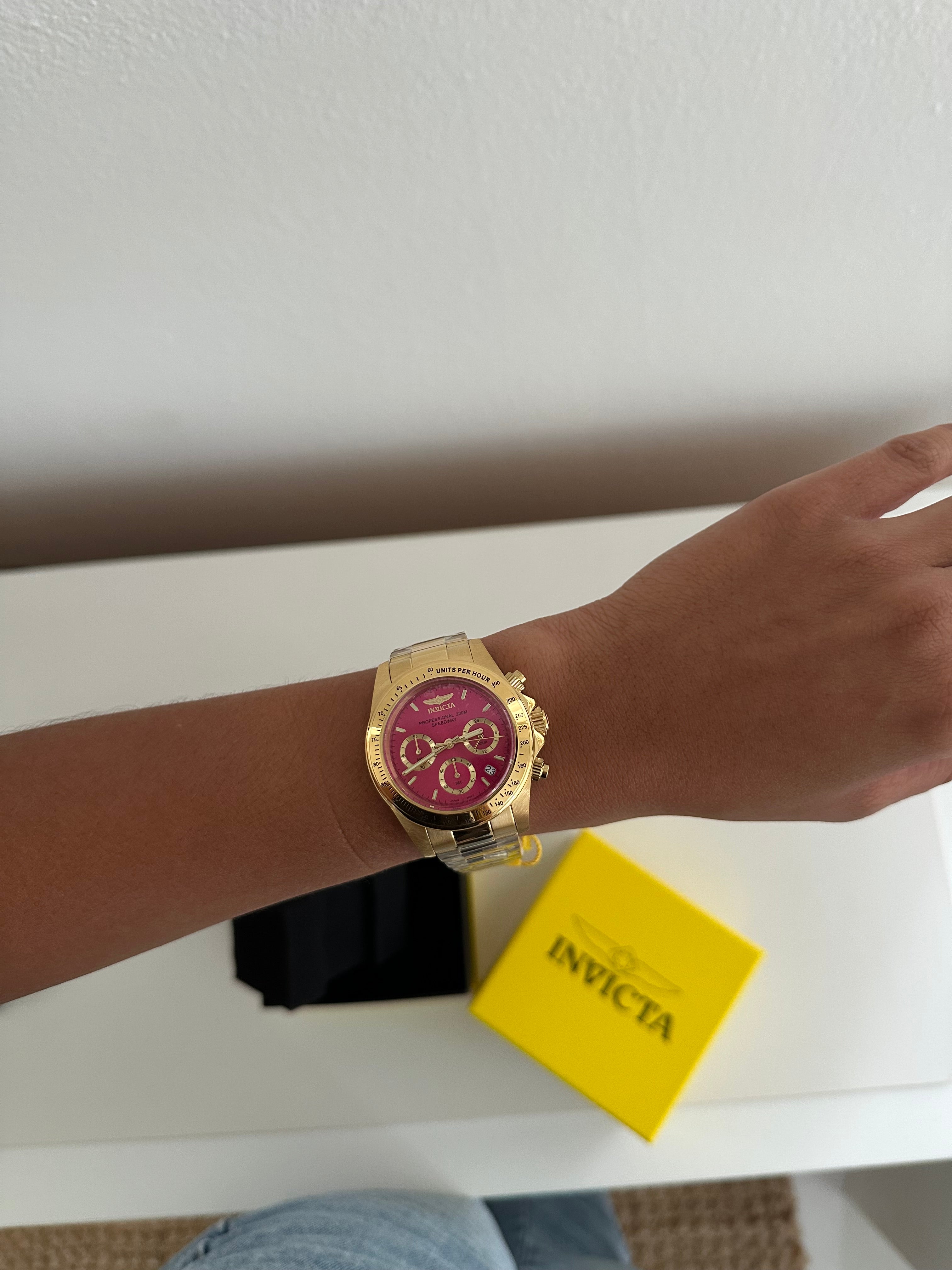 Invicta - Pink Chronograph Dial Watch
