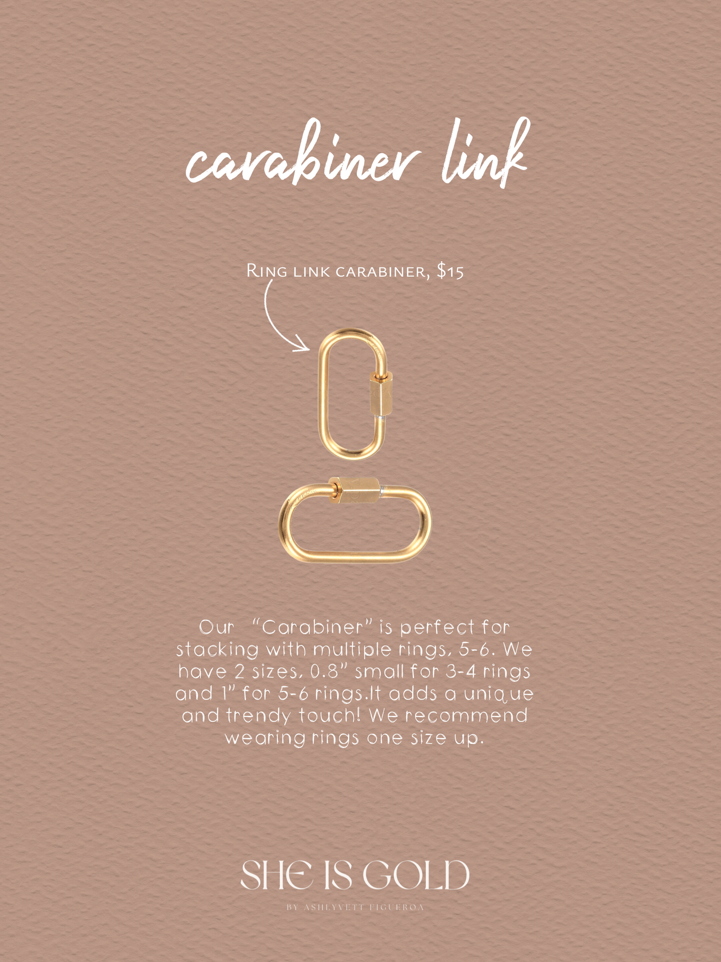 Carabiner Link for Ring Stacking