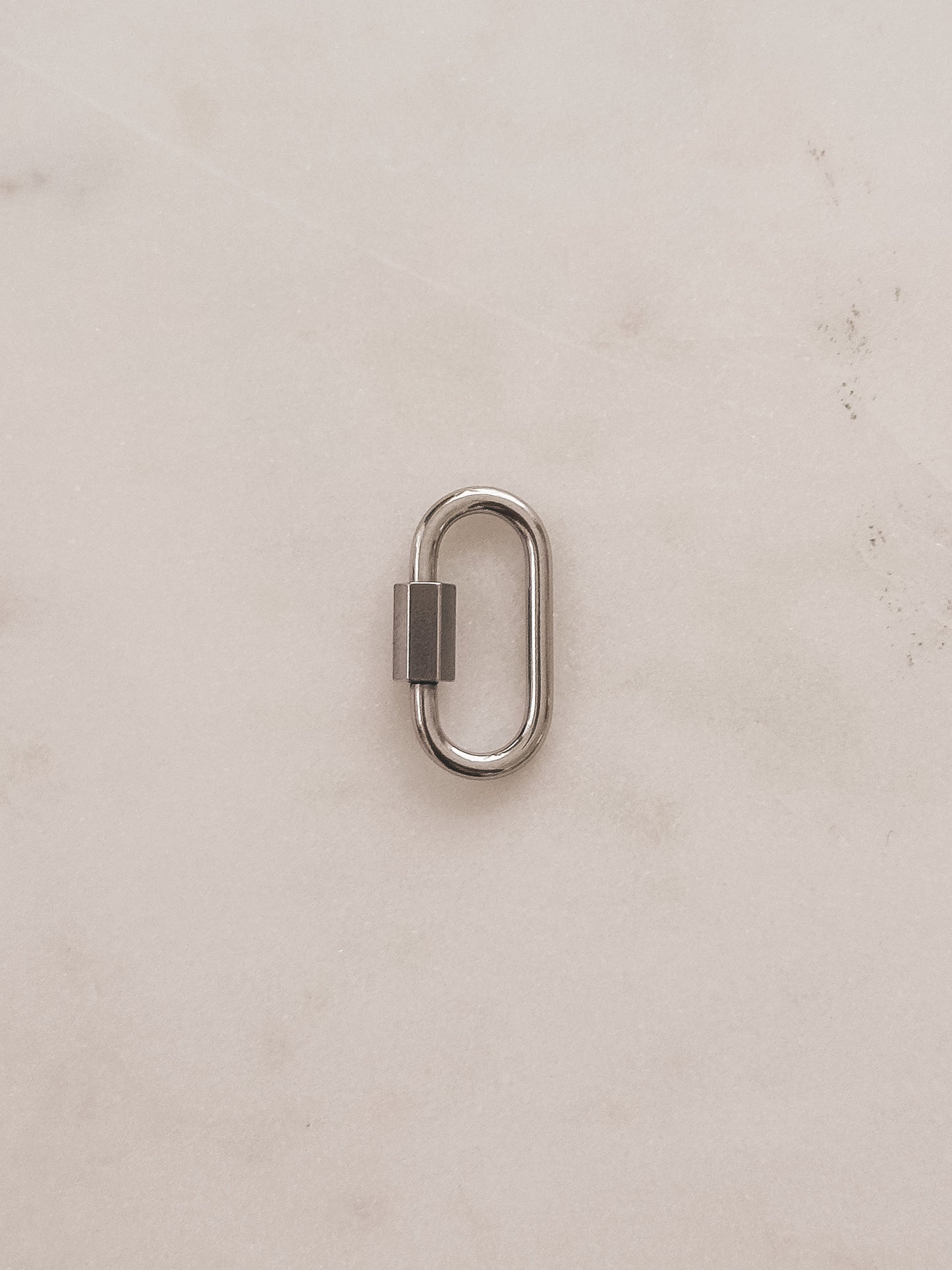 Silver - Carabiner Link for Ring Stacking