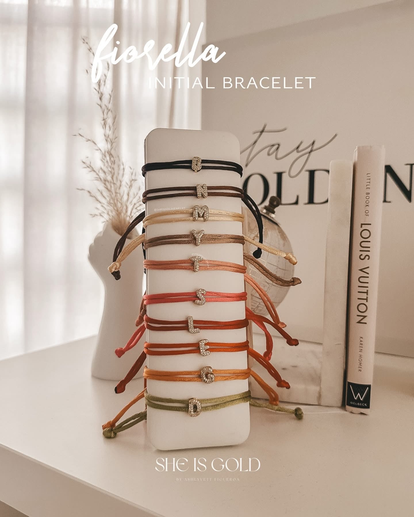 Fiorella Hilo Initial - Satin Bracelet