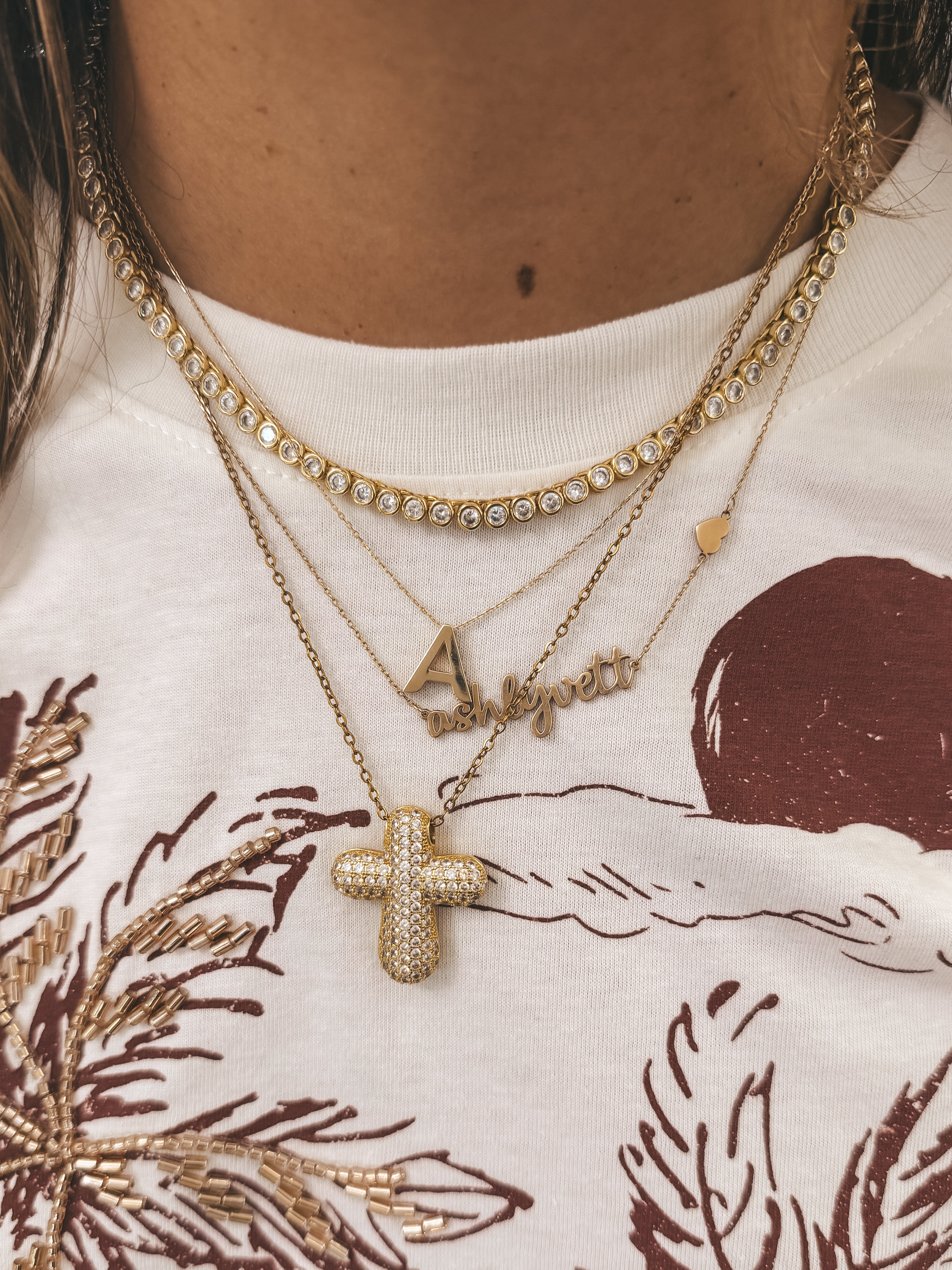 14k Medium Letter Necklace