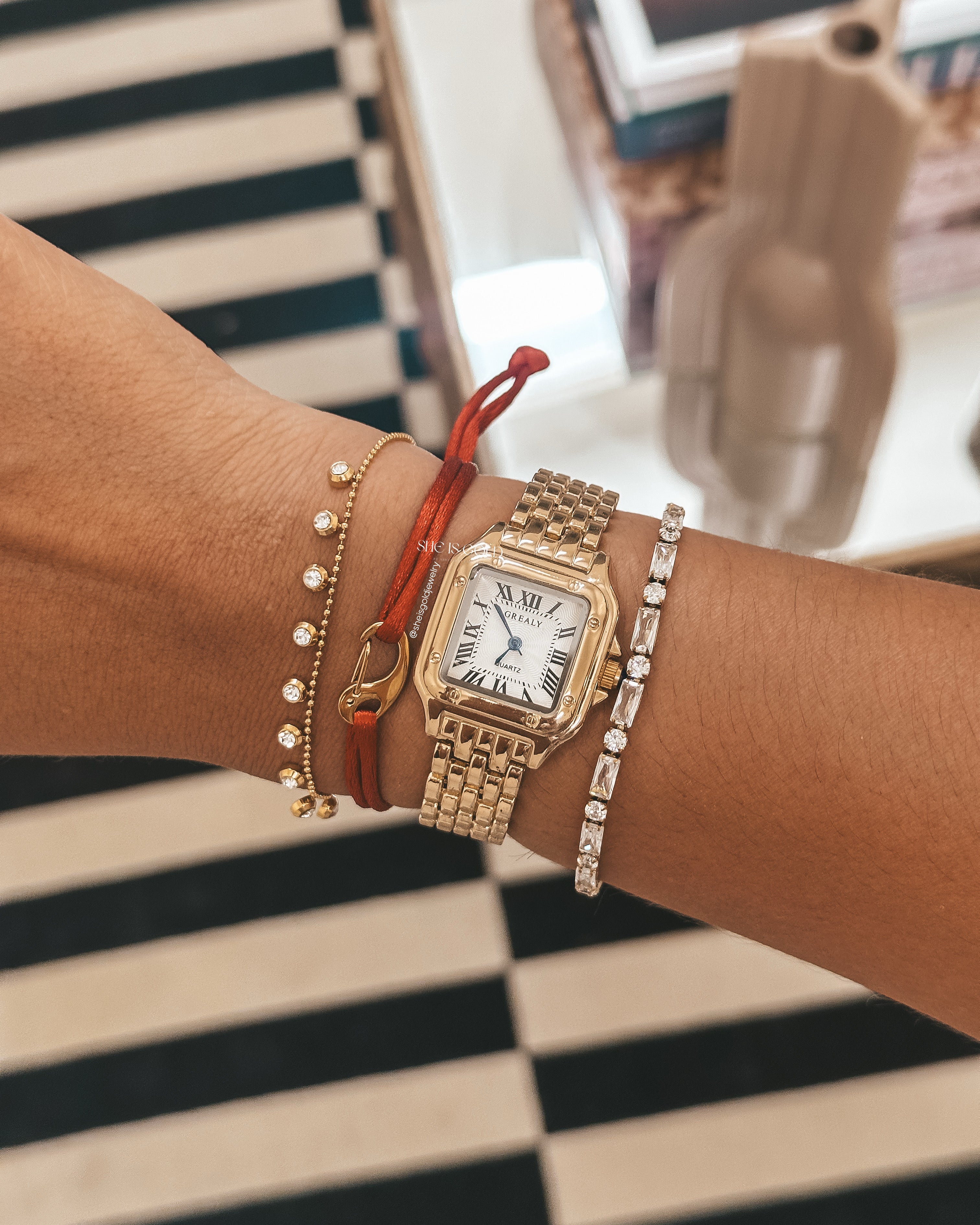 Link Red Satin Bracelet