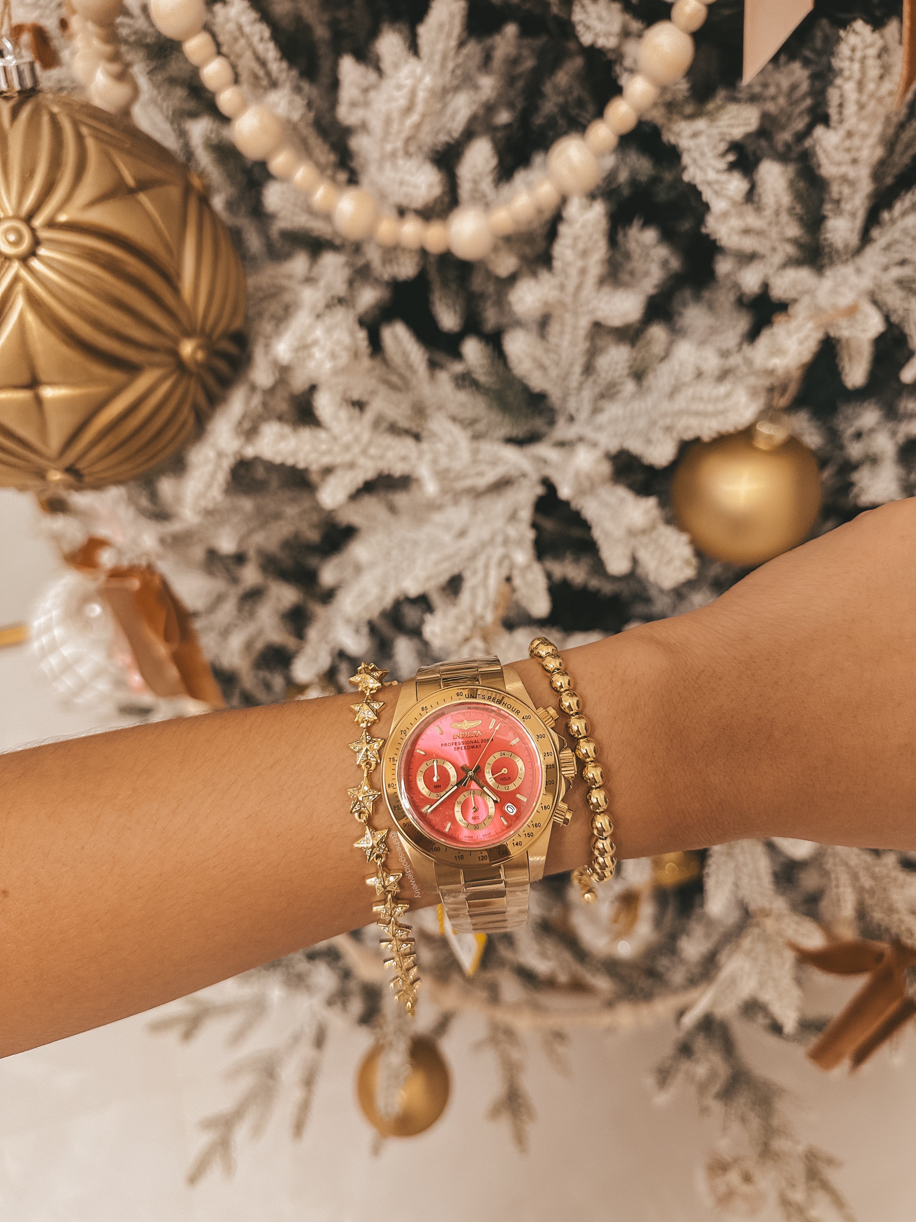Invicta - Pink Chronograph Dial Watch