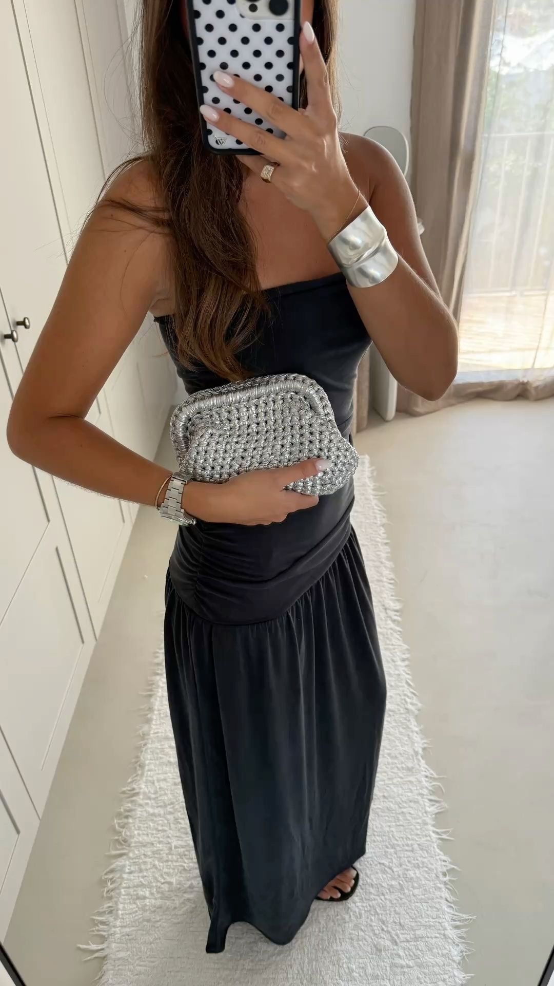 Silver Woven Clutch