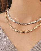 Jordyn Silver Iced Bubble Tennis Necklace