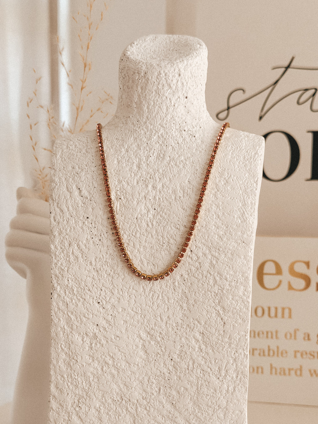 Pinky Tennis Necklace