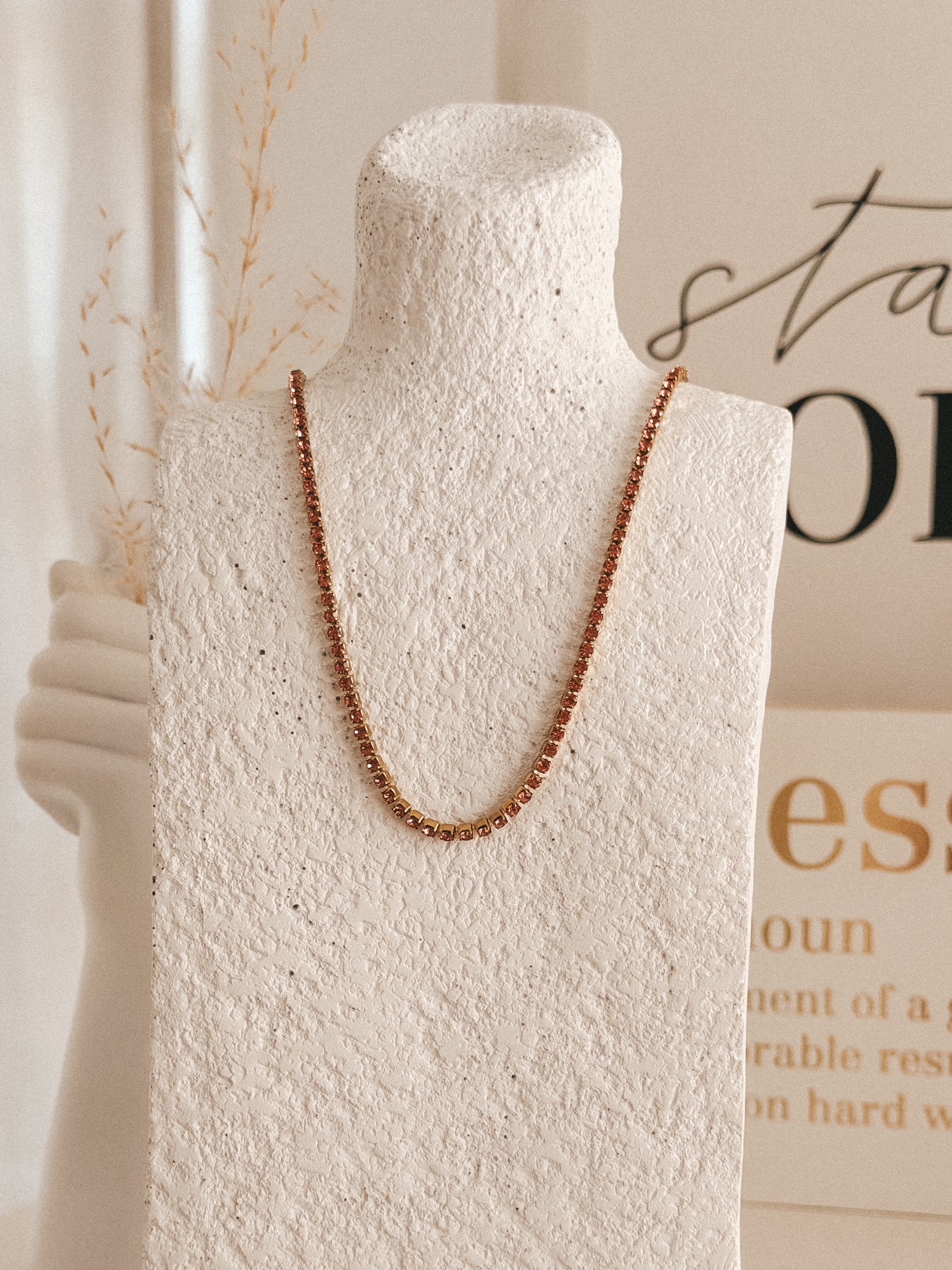 Pinky Tennis Necklace