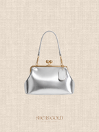 Silver Kiss-Lock Bag - Small