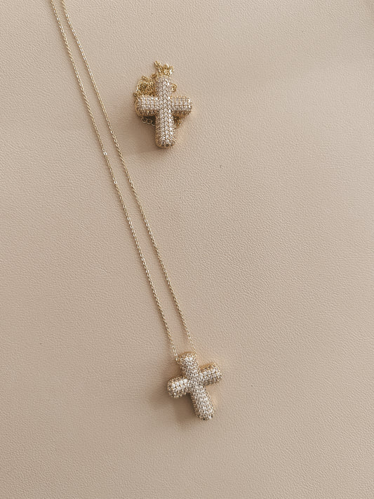 Bubble Cross Necklace