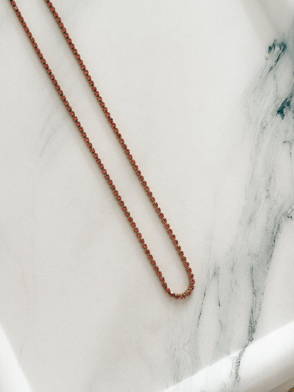Pinky Tennis Necklace