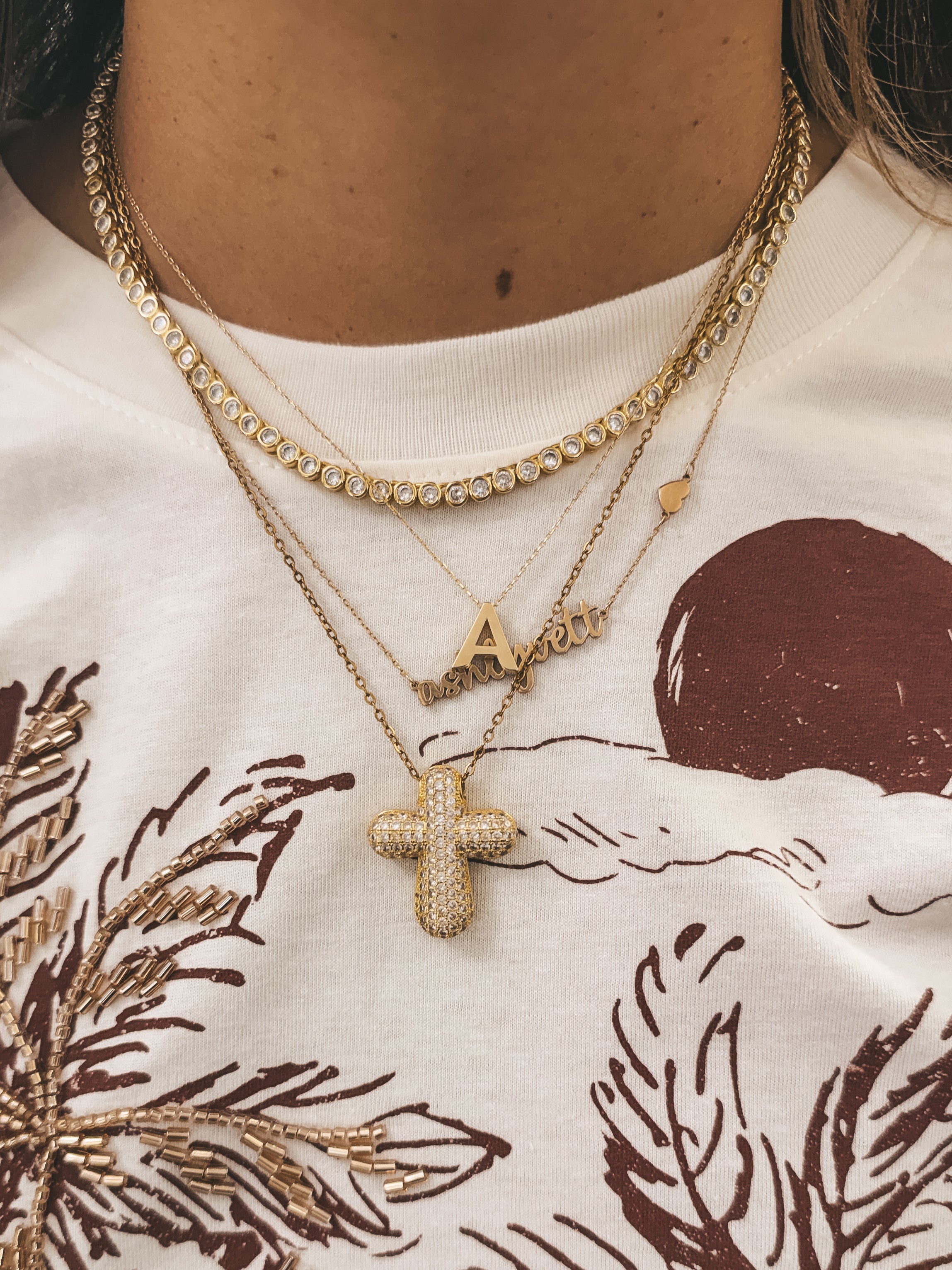 14k Medium Letter Necklace