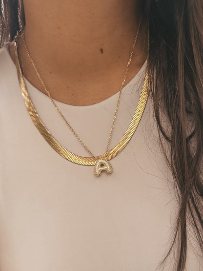 Mini Bubble Initial Necklace