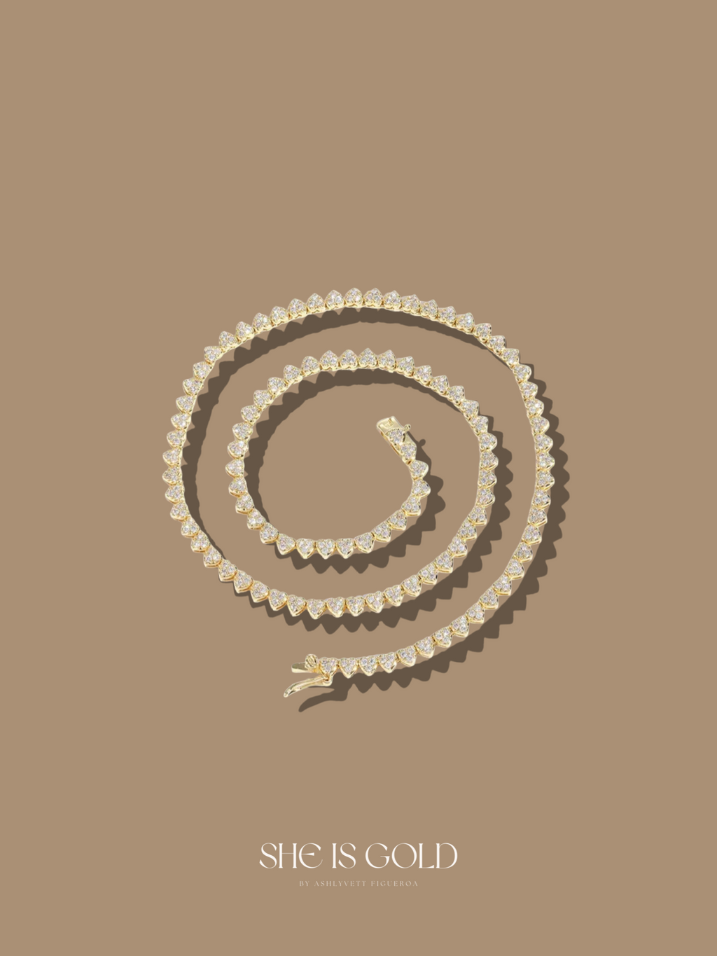 Amaura Heart Tennis Necklace