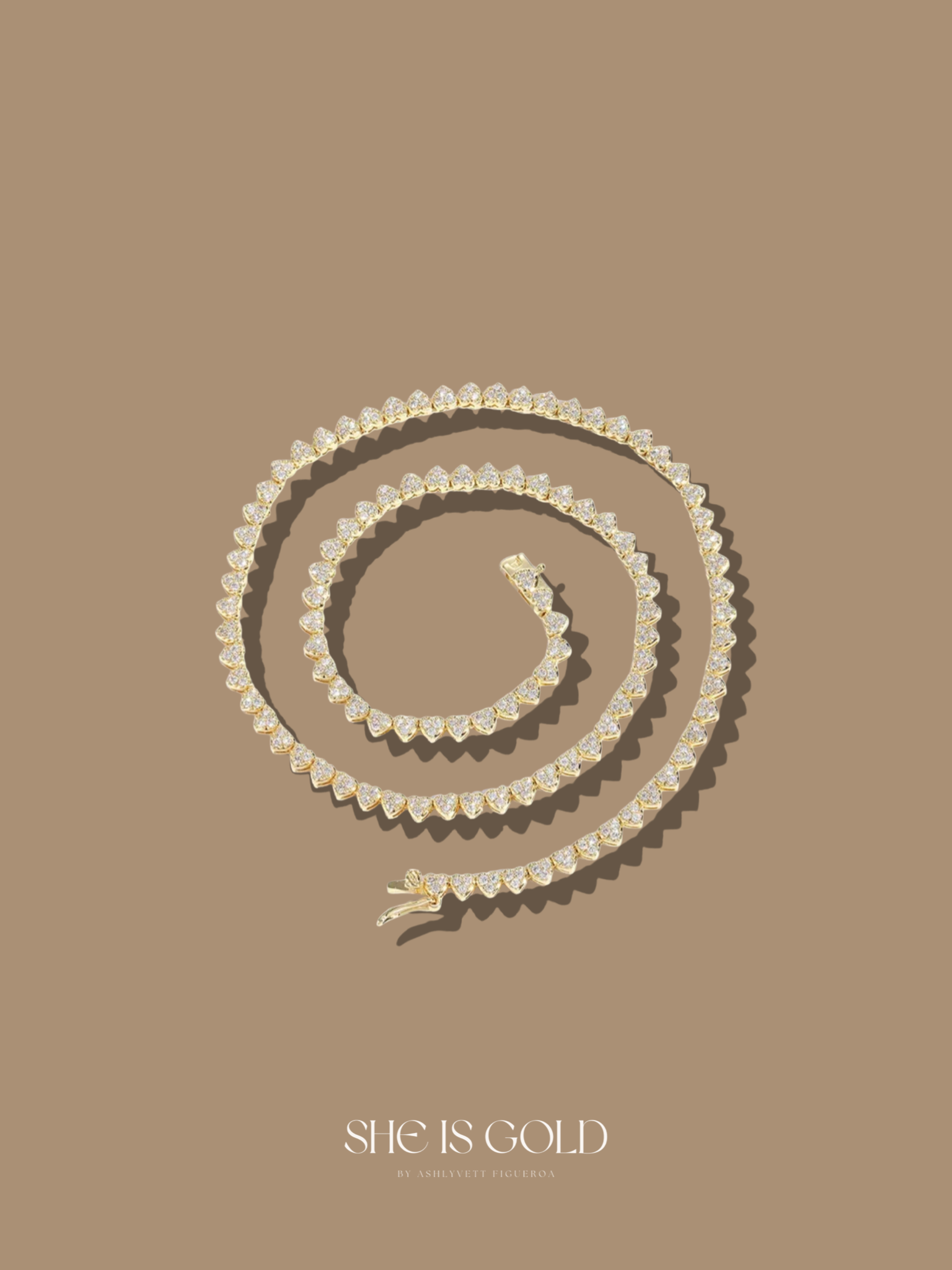 Amaura Heart Tennis Necklace