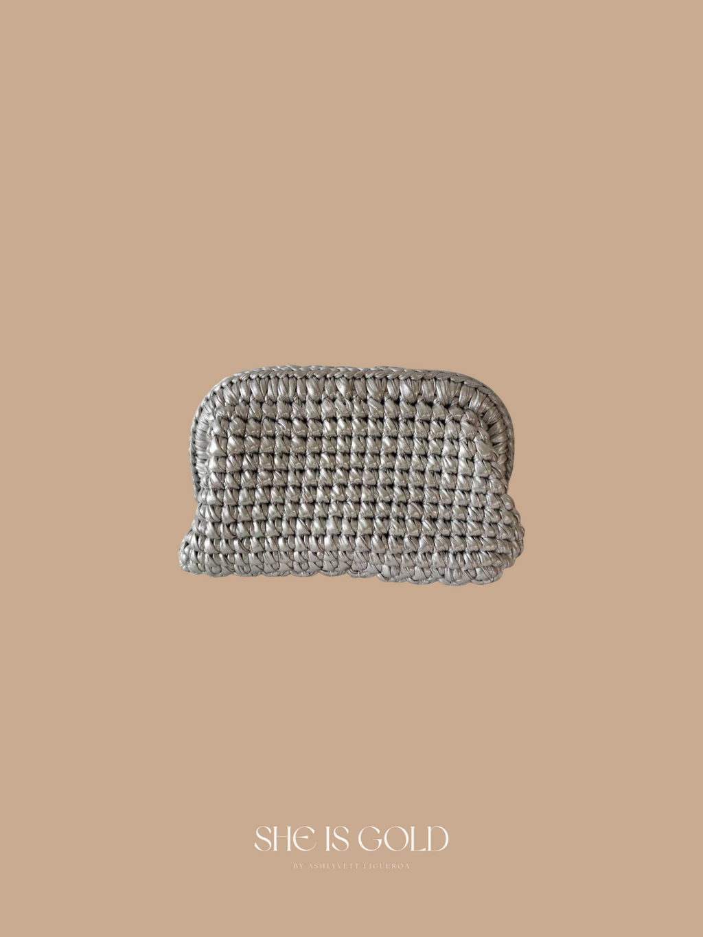 Silver Woven Clutch