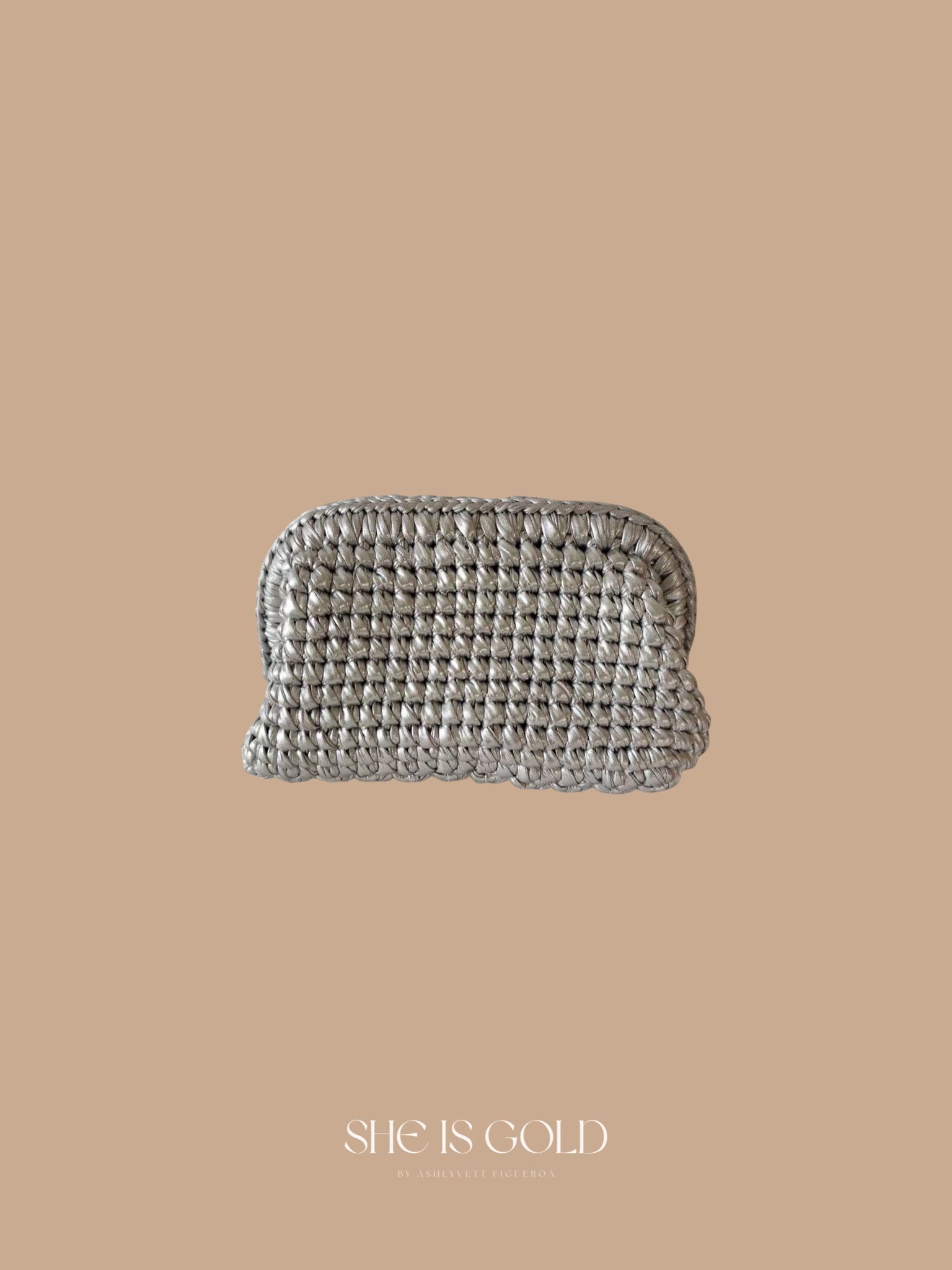 Silver Woven Clutch
