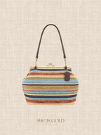 Crescent Rainbow Straw Bag - Big