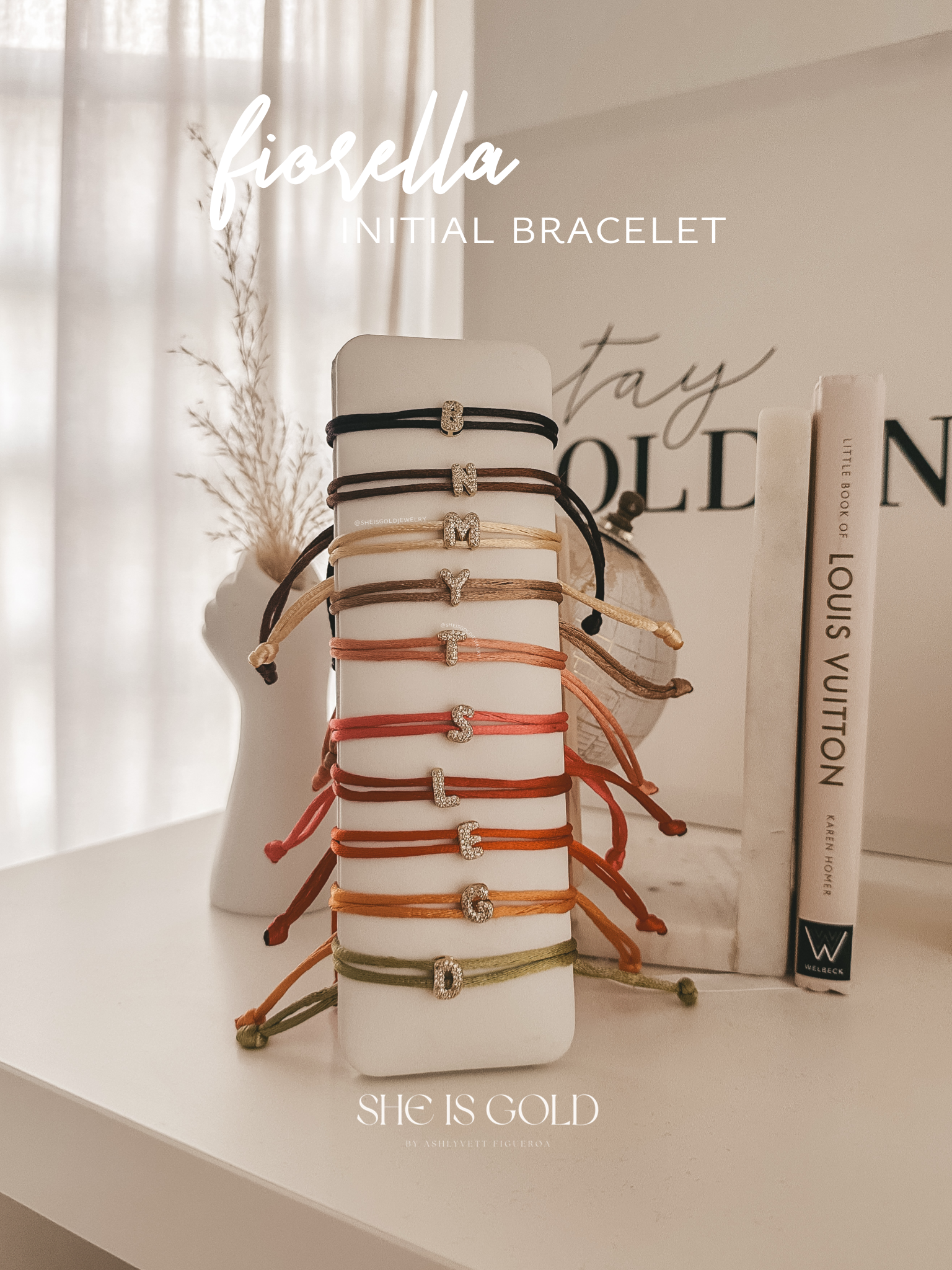 Fiorella Hilo Initial - Satin Bracelet