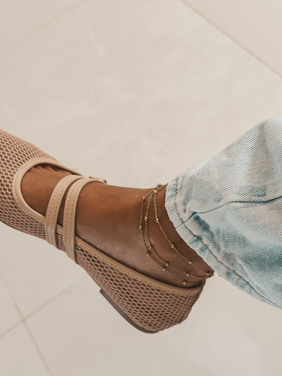 Beaded Anklet, 3 in 1