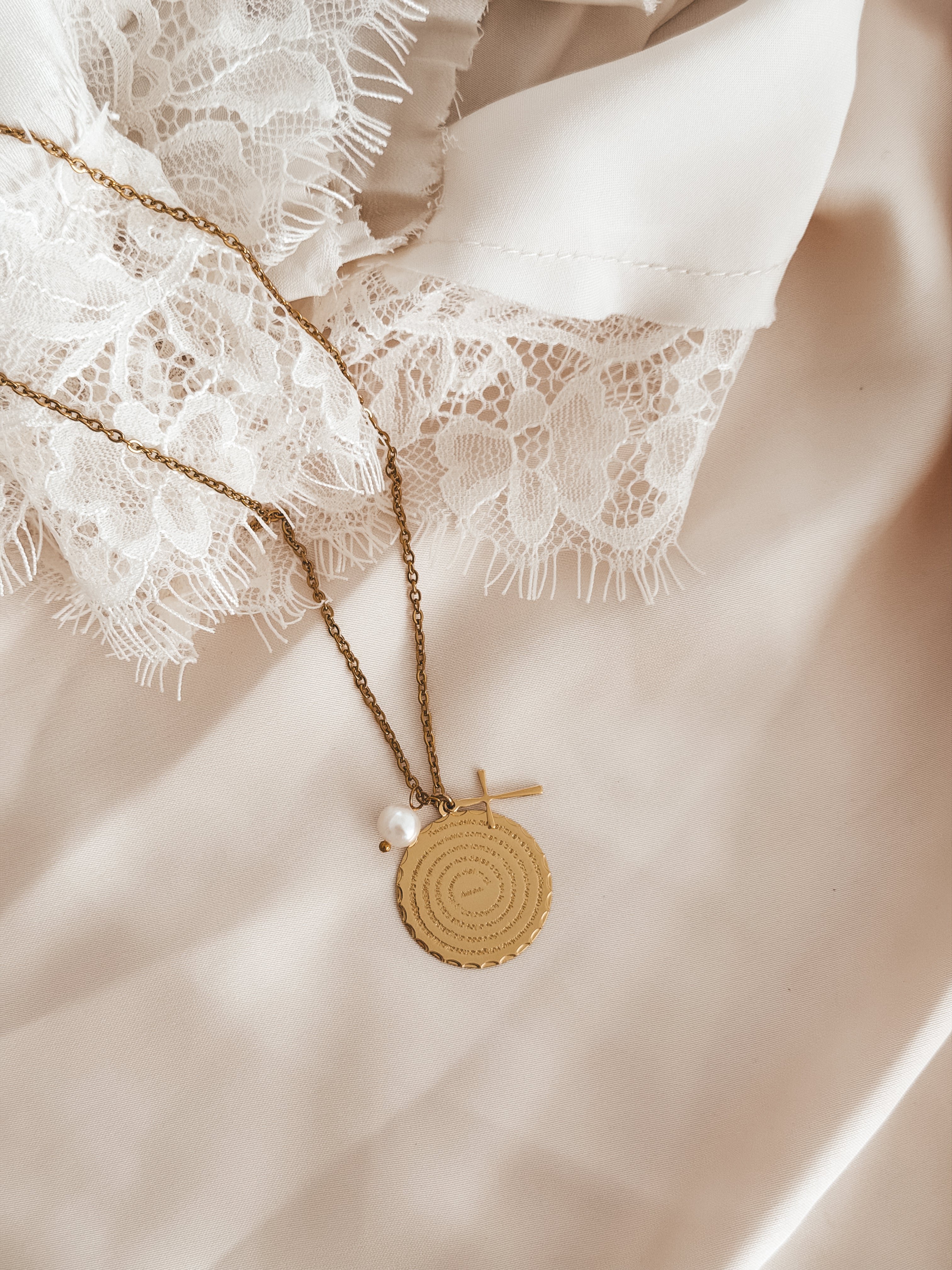 Padre Nuestro Big Coin Necklace
