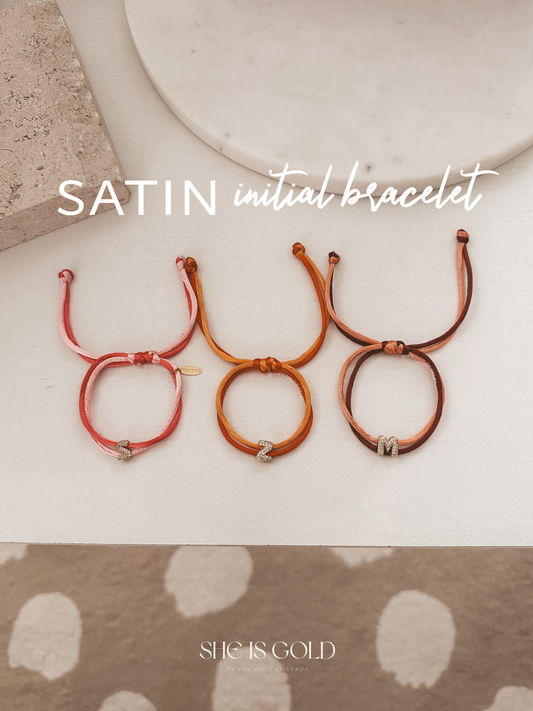 Spring- Satin Initial Bracelet