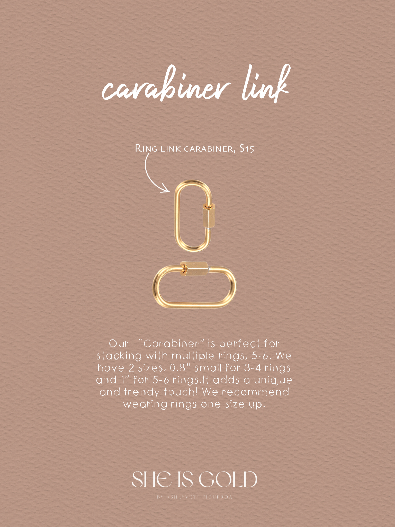 Carabiner Link for Ring Stacking