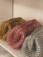 Silver Woven Clutch
