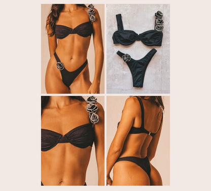 Flora Swim Set | Black