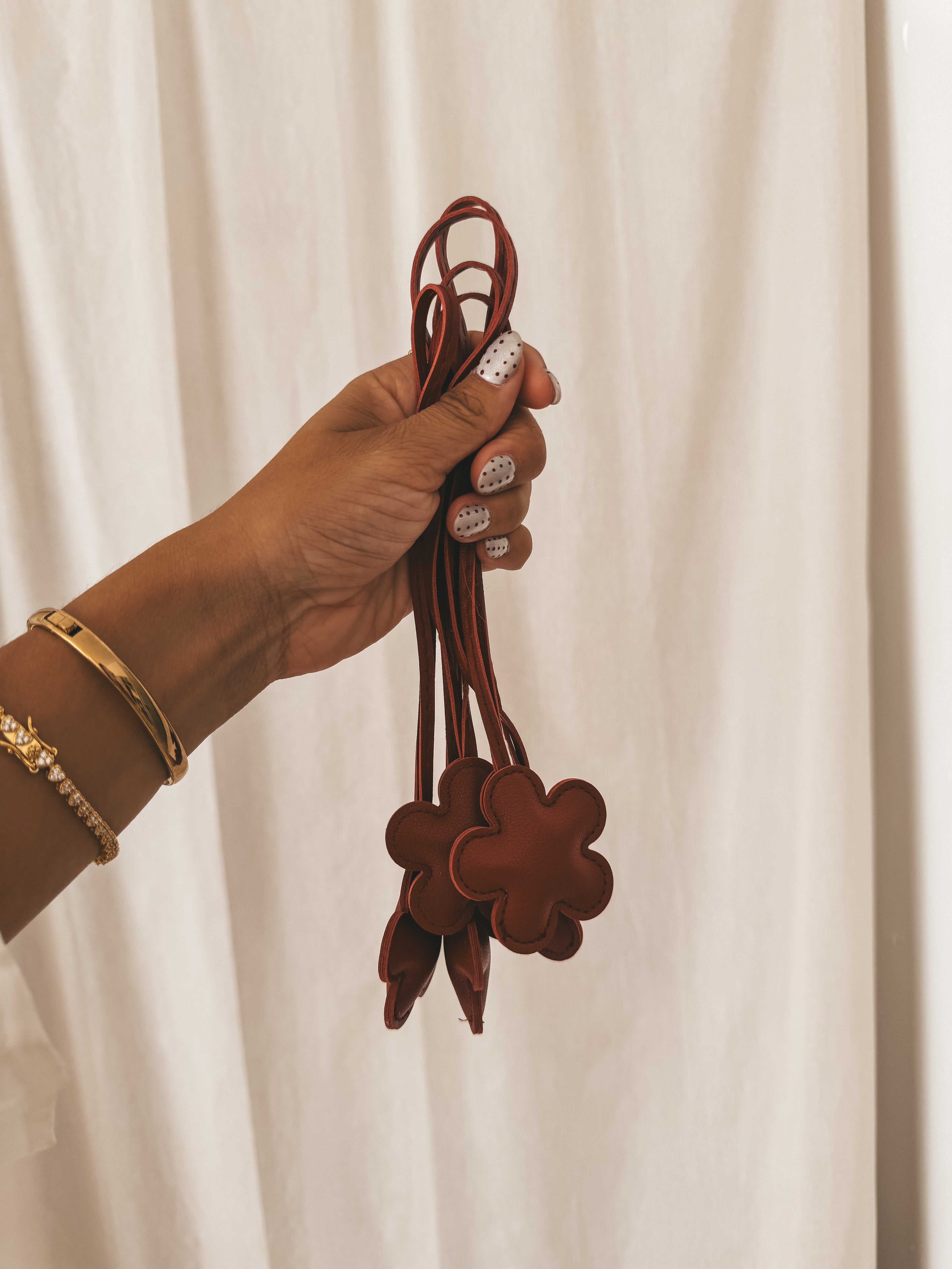 Wine Red Flower Bag Charm