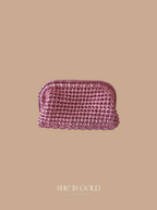 Pink Woven Clutch
