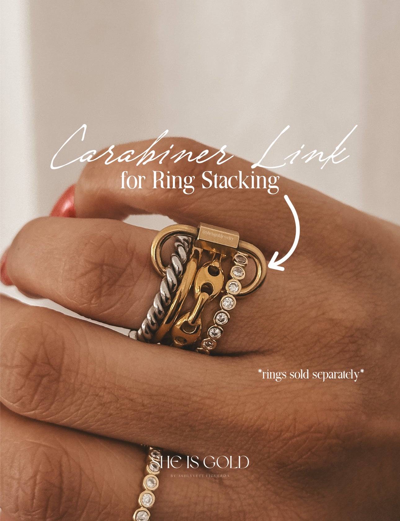 Carabiner Link for Ring Stacking