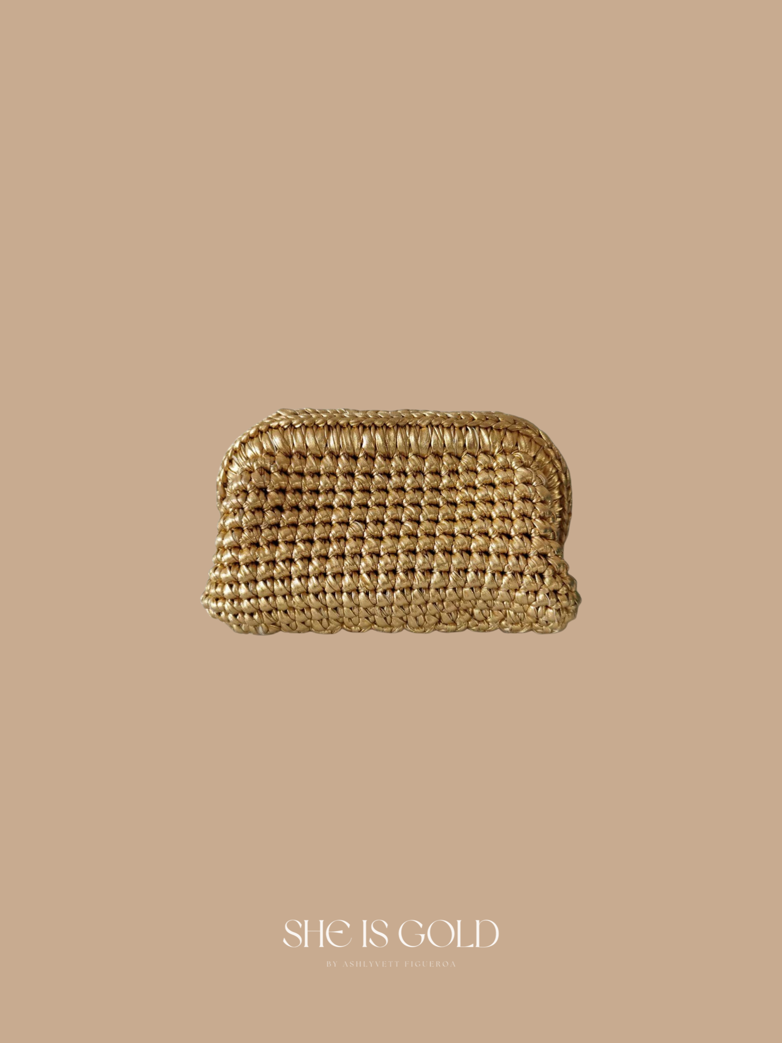 Gold Woven Clutch