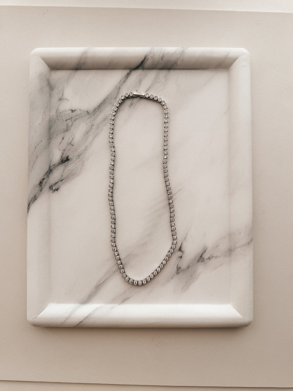 Jordyn Silver Iced Bubble Tennis Necklace