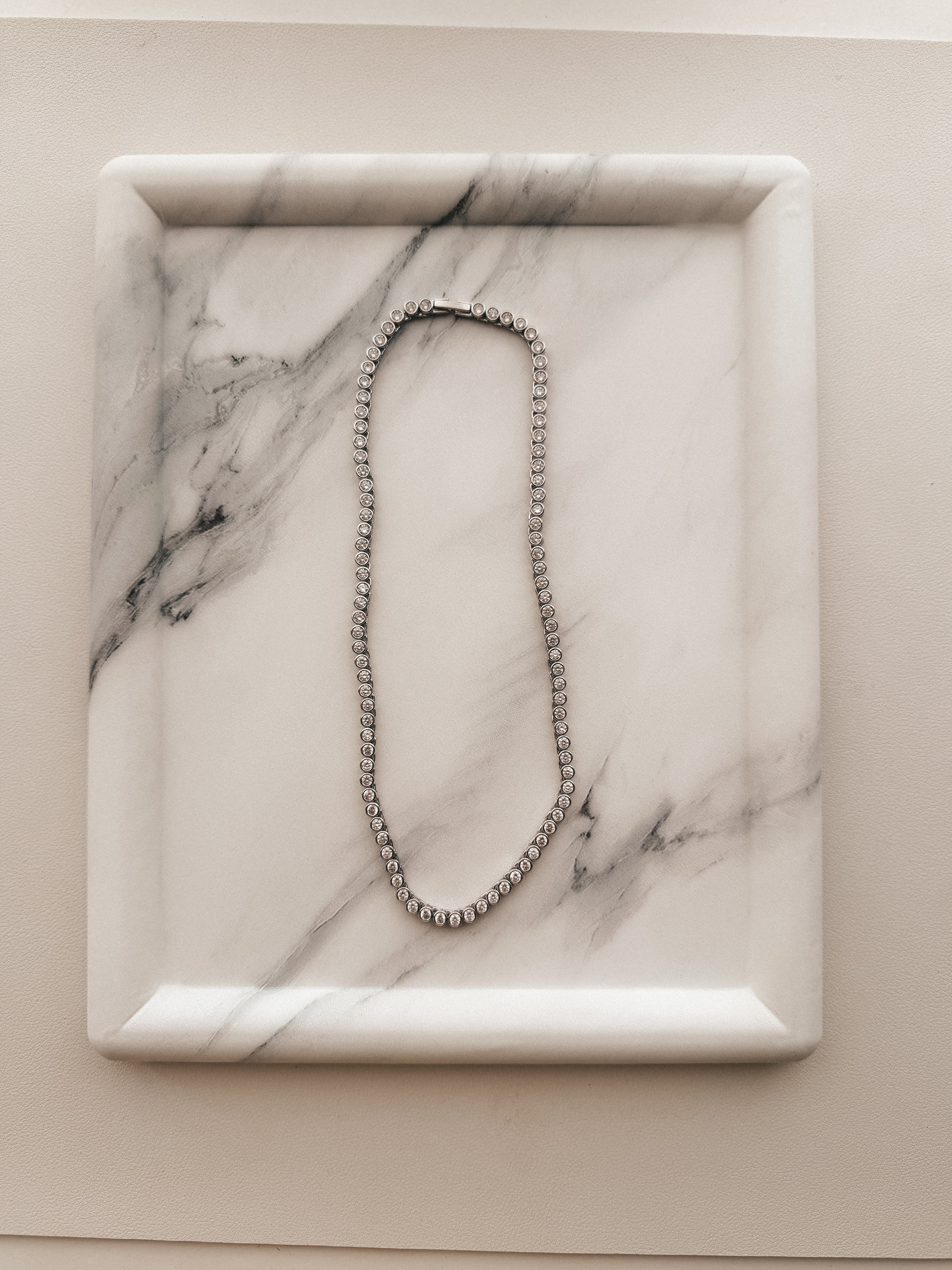 Jordyn Silver Iced Bubble Tennis Necklace