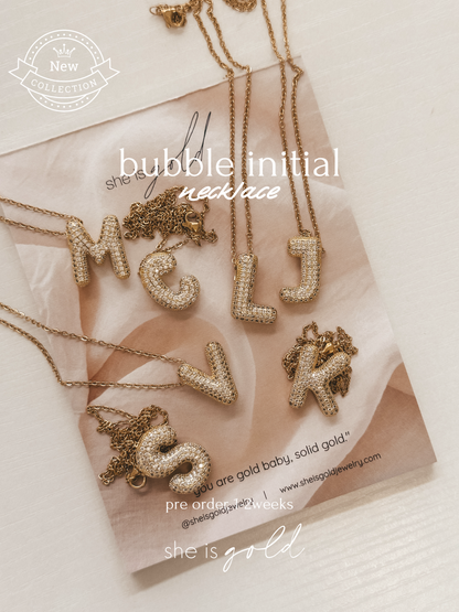 Bubble Initial Necklace