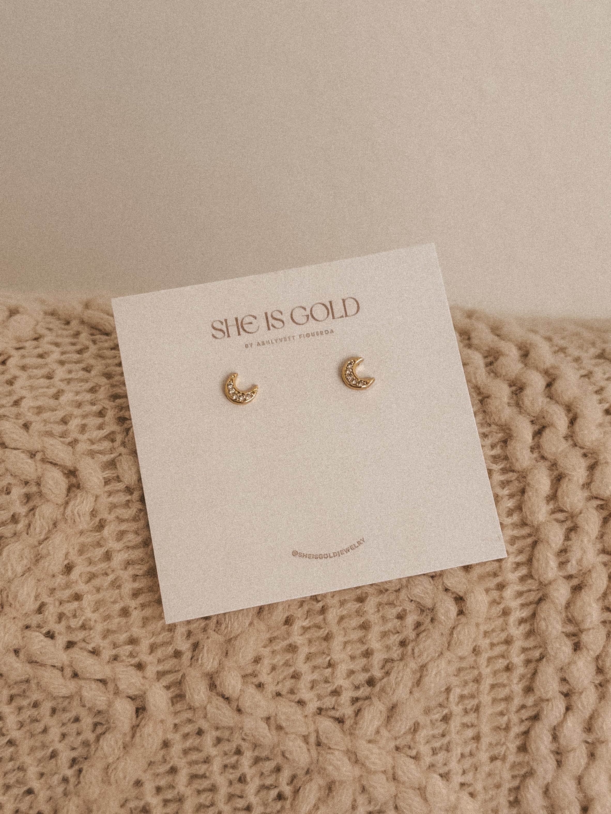 Shiny Moon Studs