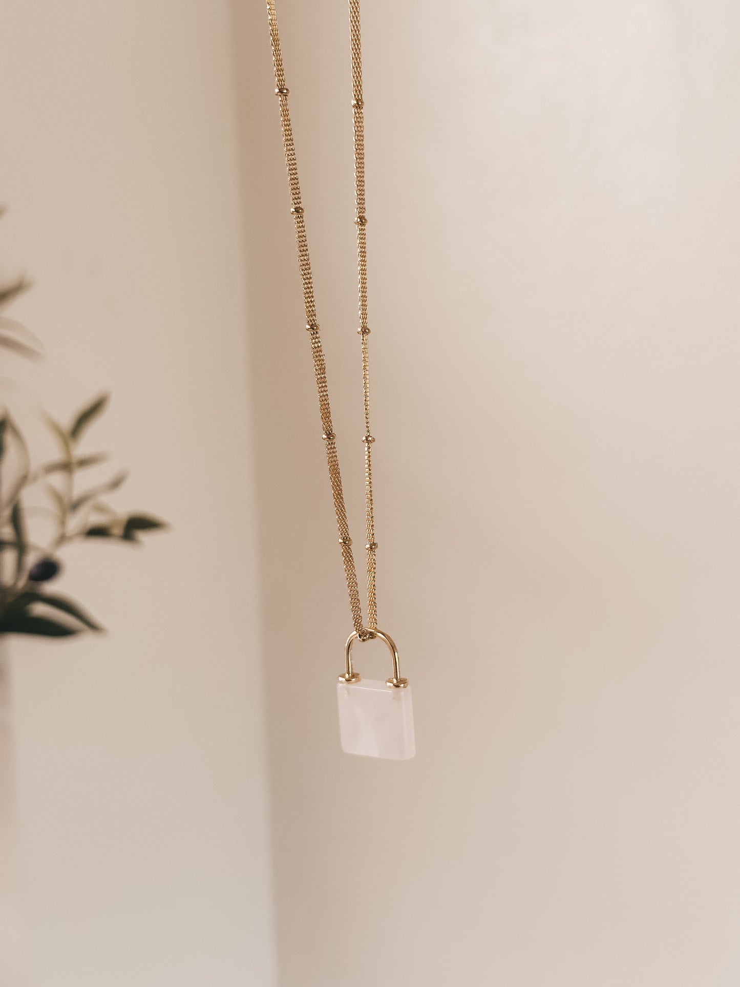 Pinky Quartz Necklace