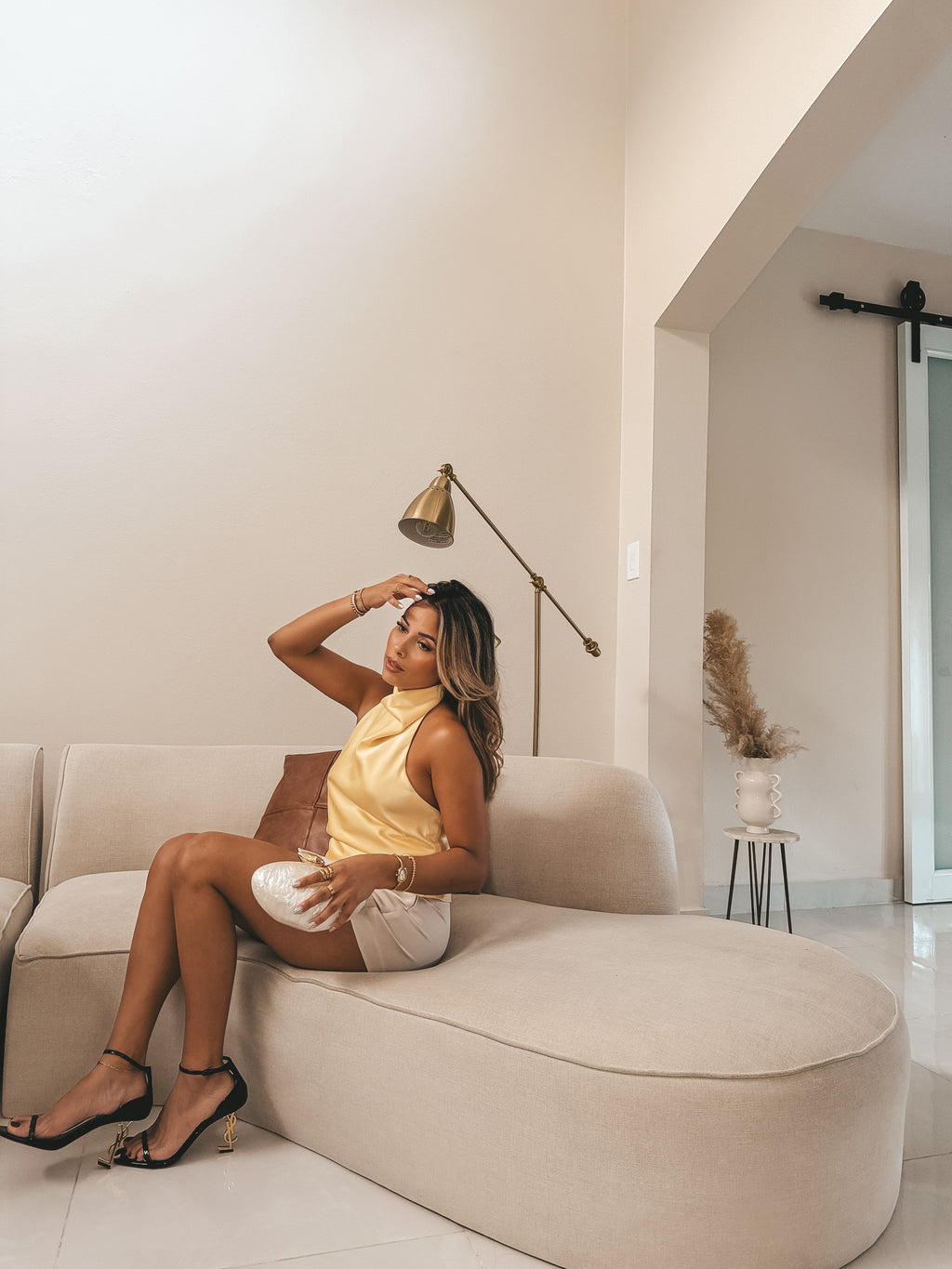 Butter Yellow Satin Top