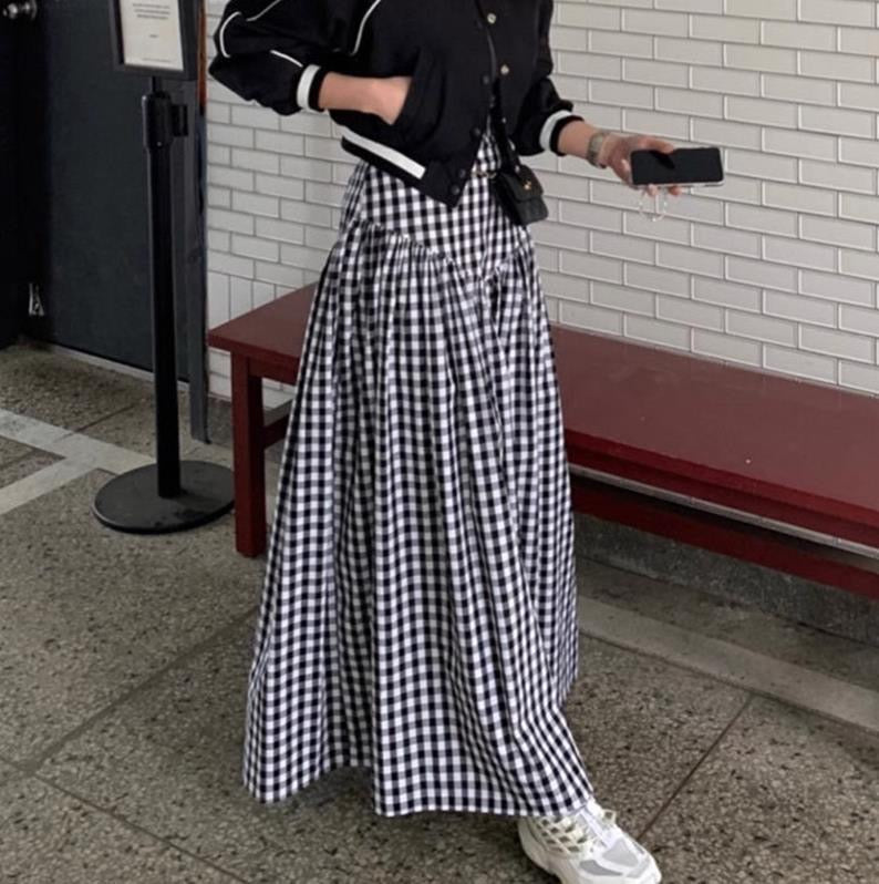 Checkers Maxi Skirt