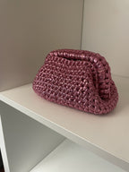 Pink Woven Clutch