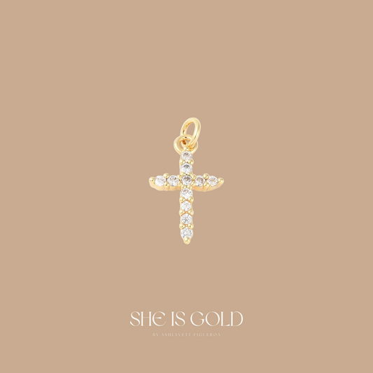 Mini Diamond Cross Charm