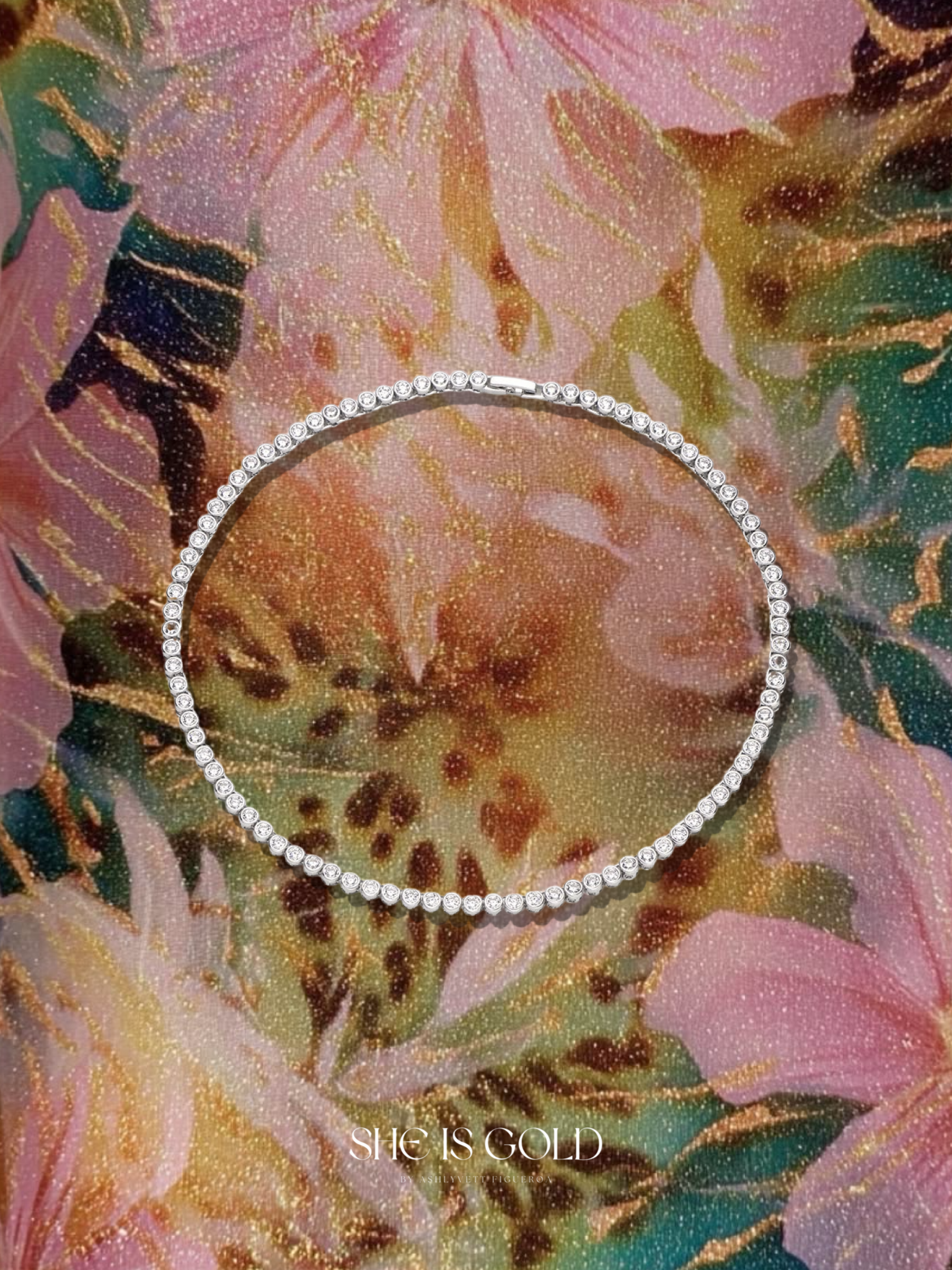 Jordyn Silver Iced Bubble Tennis Necklace
