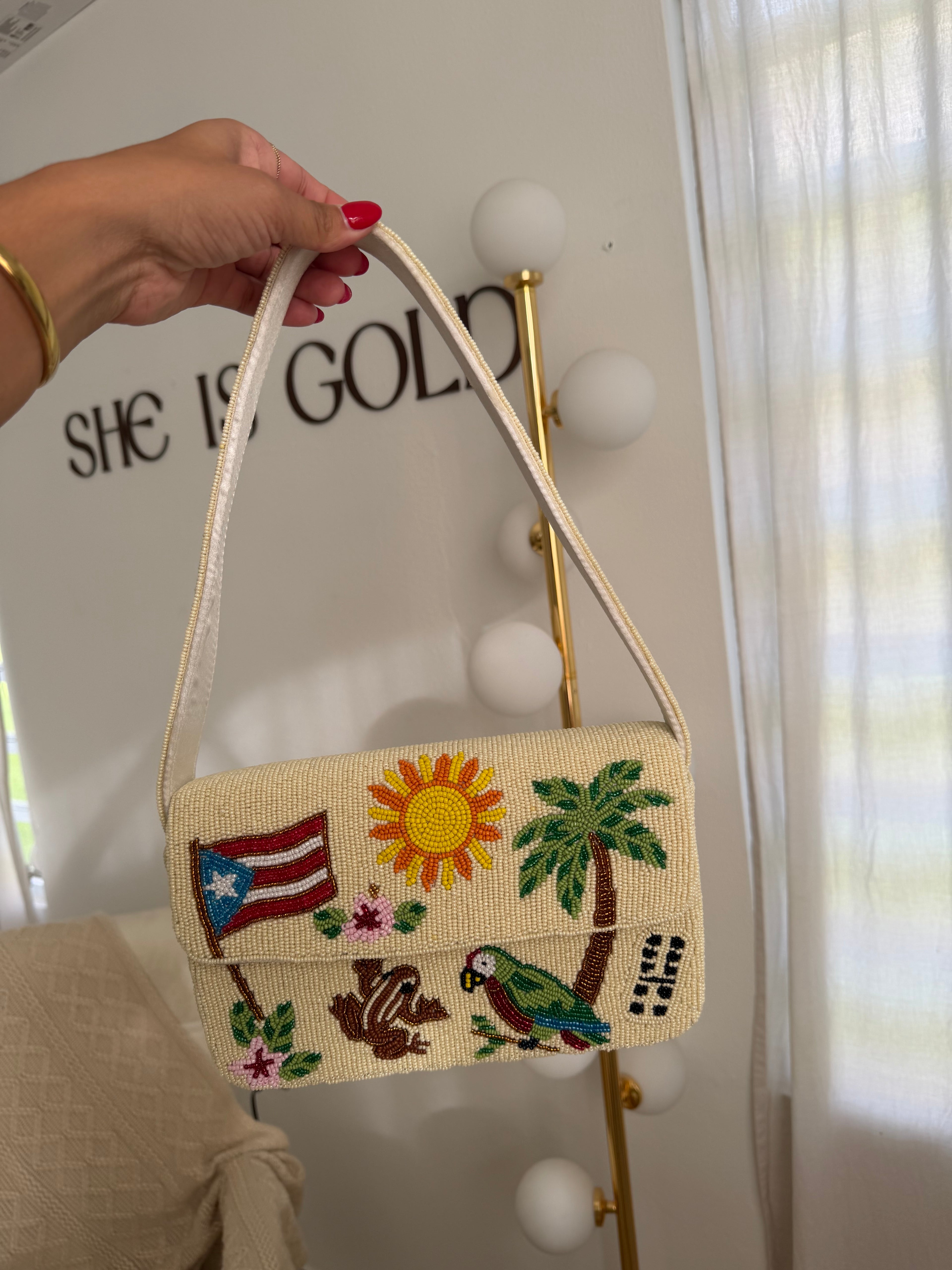 Boricua Beaded Bag