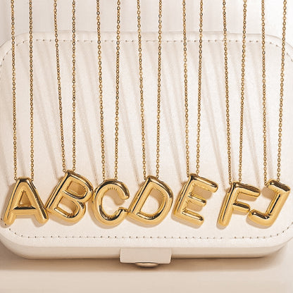 Golden Bubble Initial Necklace