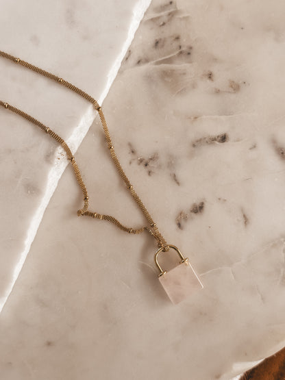 Pinky Quartz Necklace