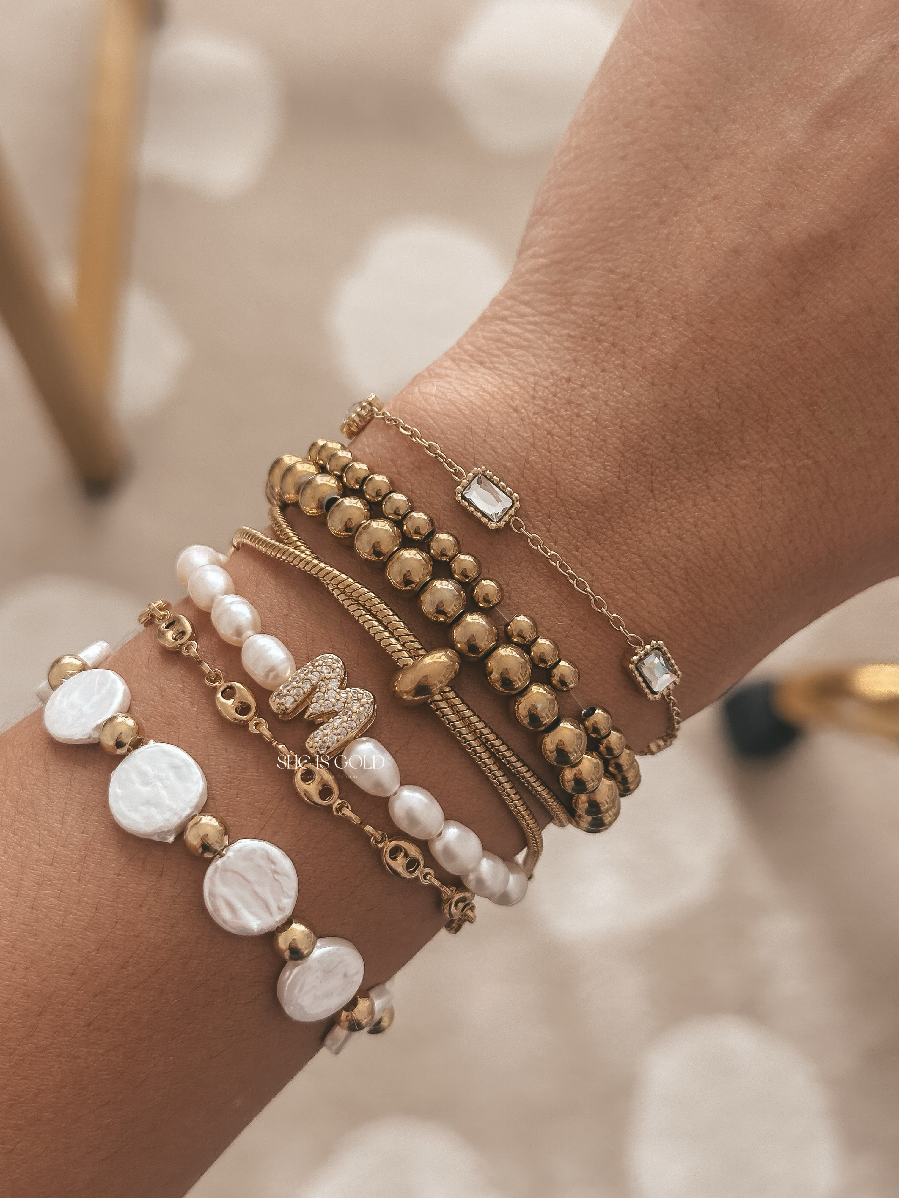 Perlada - Initial Bracelet