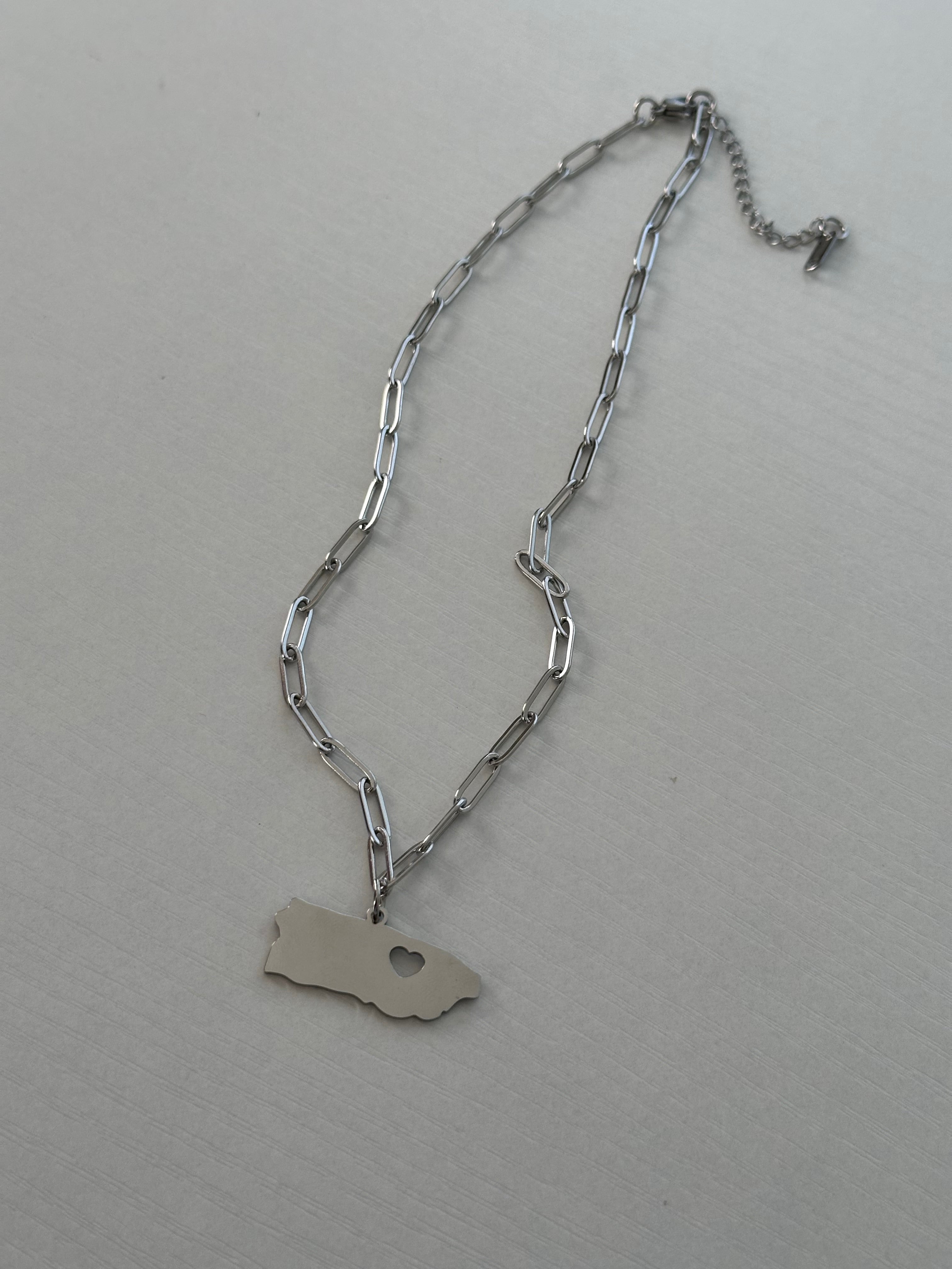 Borikén - Puerto Rico Necklace Silver
