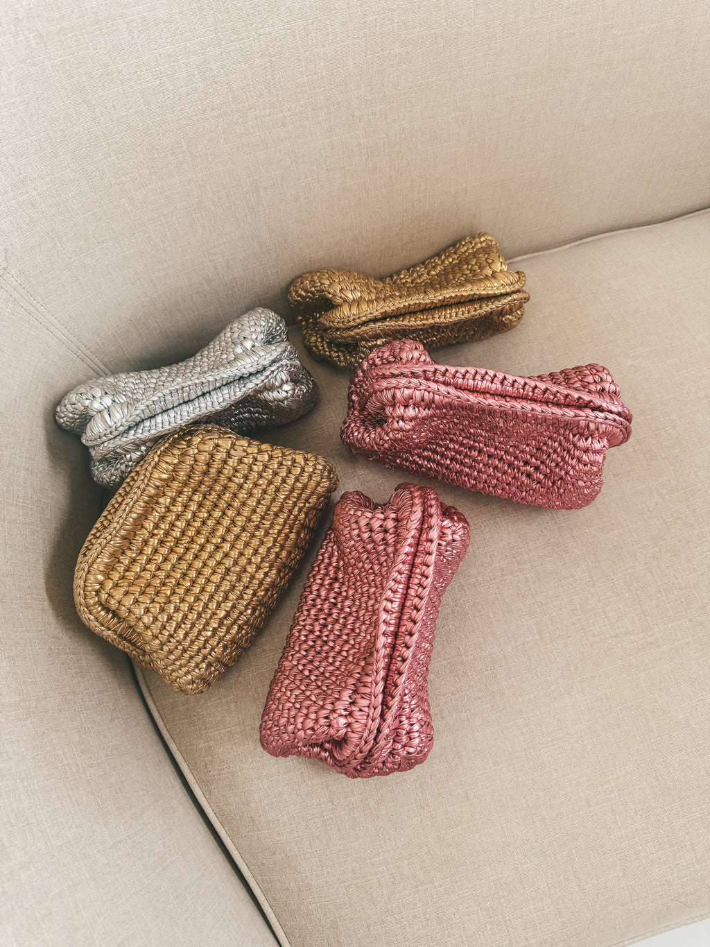 Silver Woven Clutch