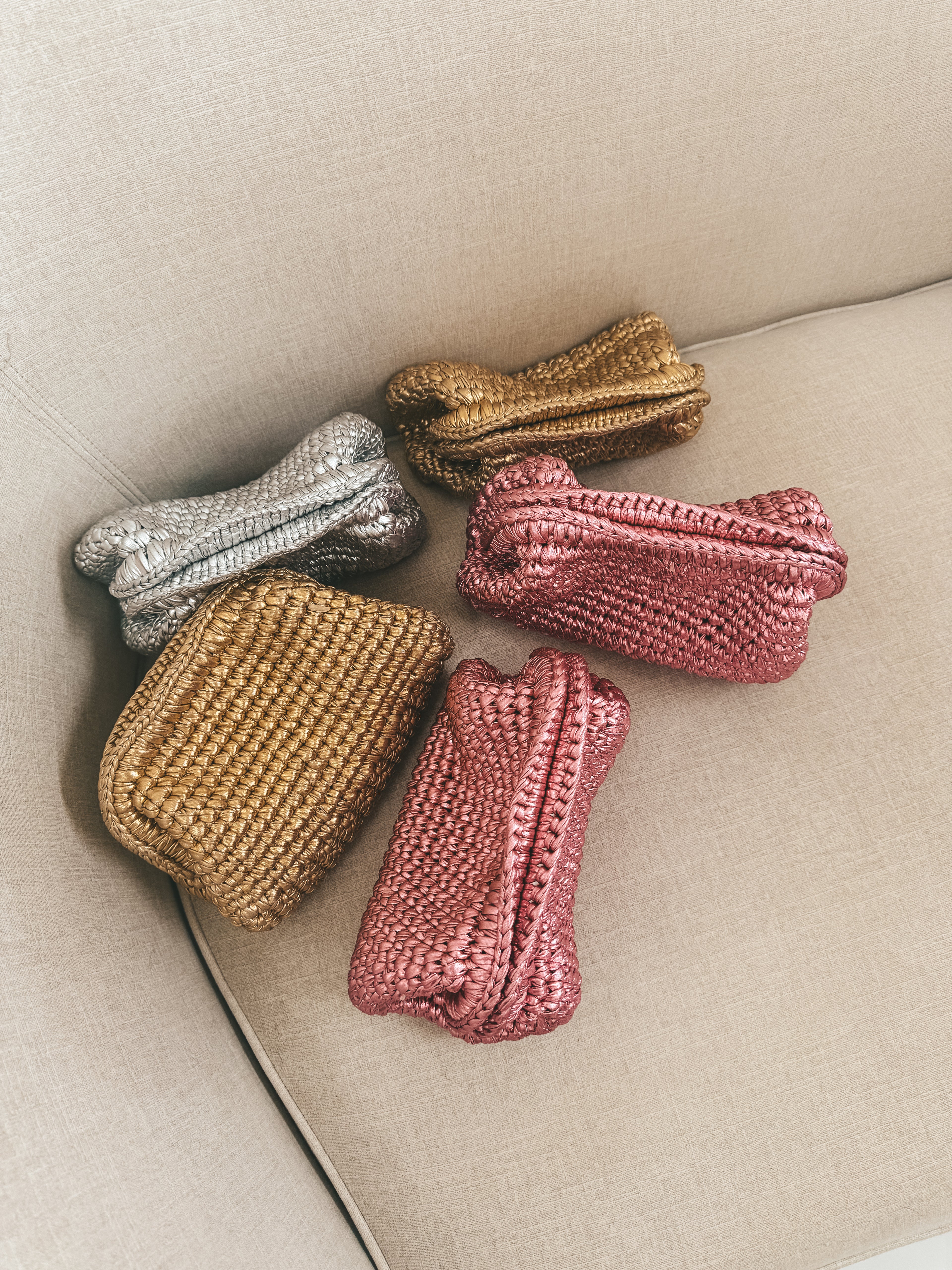 Silver Woven Clutch
